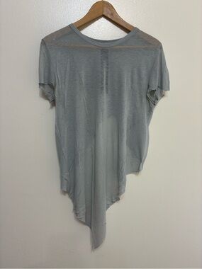 Gareth Pugh Men's Short Sleeve Asymmetric Tee in Light blue
